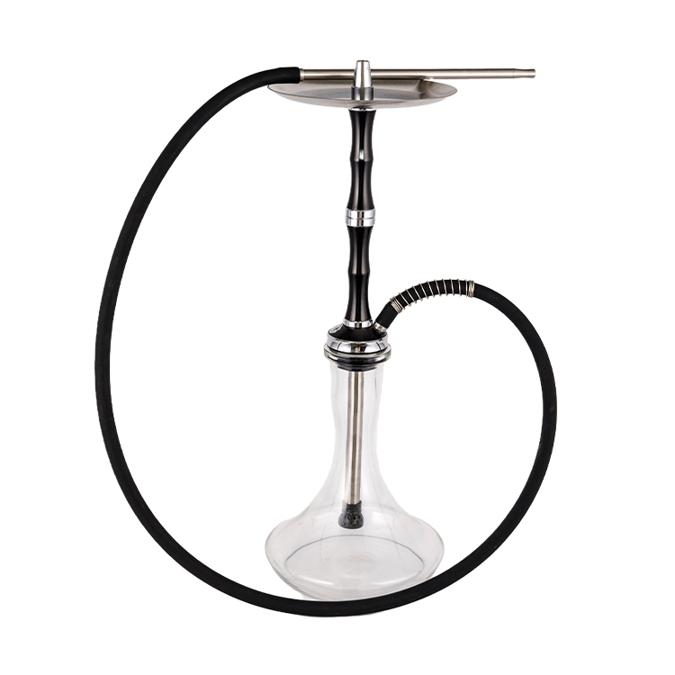 มอระกู่อลูมิเนียมแก้วใสสแตนเลสหลุมเดียวYahei Hookah 56ซม